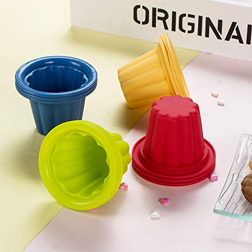 Webake 12 Piezas Moldes Gelatina para Postres Pastel Chocolate Helados Pudines Moldes para Hornear, 4 Colores Webake 12 Piezas Moldes Gelatina para Postres Pastel Chocolate Helados Pudines Moldes para Hornear, 4 Colores