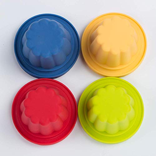 Webake 12 Piezas Moldes Gelatina para Postres Pastel Chocolate Helados Pudines Moldes para Hornear, 4 Colores