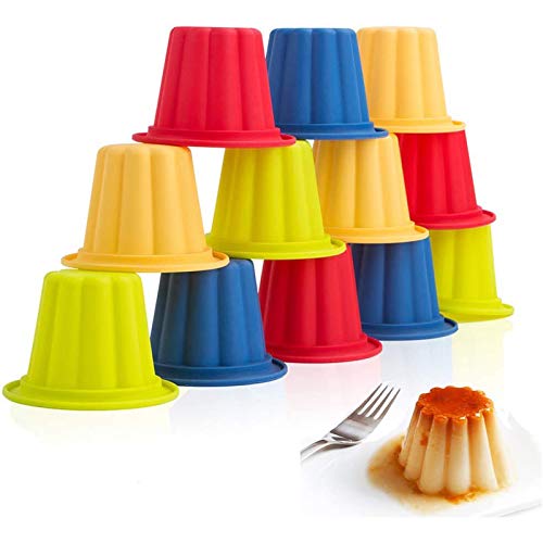 Webake 12 Piezas Moldes Gelatina para Postres Pastel Chocolate Helados Pudines Moldes para Hornear, 4 Colores Webake 12 Piezas Moldes Gelatina para Postres Pastel Chocolate Helados Pudines Moldes para Hornear, 4 Colores