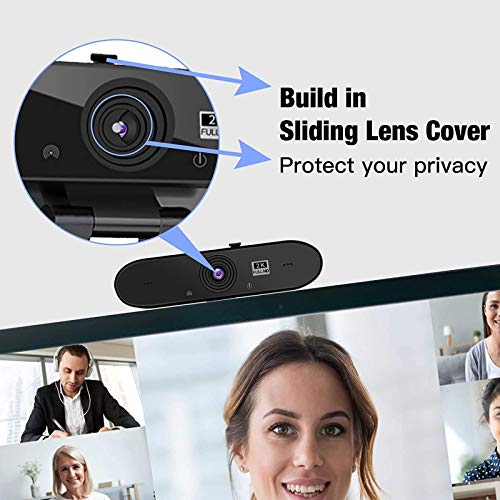 Webcam PC con Micrófono,1440P/30fps 2K Cámara Web,Webcam USB con Autoenfoque y Corrección de Luz para Videollamadas,Clases Online,Videoconferencia y Transmisión en Vivo,Windows/Mac OS/Android