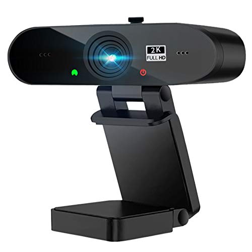 Webcam PC con Micrófono,1440P/30fps 2K Cámara Web,Webcam USB con Autoenfoque y Corrección de Luz para Videollamadas,Clases Online,Videoconferencia y Transmisión en Vivo,Windows/Mac OS/Android