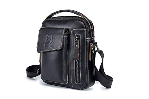 WeeDee Bolso Hombre Bandolera Cuero Vintage Crossbody Bolso de Mano Bolsa de Messenger Piel Práctico Bolso de Negocios Bolsa Cruzada Cuerpo