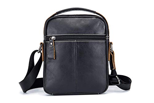 WeeDee Bolso Hombre Bandolera Cuero Vintage Crossbody Bolso de Mano Bolsa de Messenger Piel Práctico Bolso de Negocios Bolsa Cruzada Cuerpo