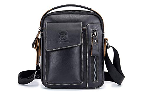 WeeDee Bolso Hombre Bandolera Cuero Vintage Crossbody Bolso de Mano Bolsa de Messenger Piel Práctico Bolso de Negocios Bolsa Cruzada Cuerpo