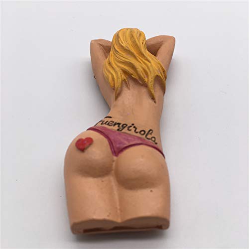 Weekinglo Souvenir Imán de Nevera Chica Sexy Fuengirola España 3D Resina Artesanía Hecha A Mano Turista Viaje Ciudad Recuerdo Carta Carta Refrigerador Etiqueta