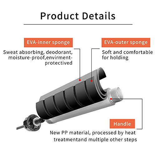 WEFLAIR Saltar de la Cuerda se enreda con cojinete de Bola Velocidad por Cable Cuerda, Longitud Ajustable Cuerda de Saltar con Alambre la Barra del Peso de la Mujer Hombre Niños (Negro) WEFLAIR Saltar de la Cuerda se enreda con cojinete de Bola Velocidad por Cable Cuerda, Longitud Ajustable Cuerda de Saltar con Alambre la Barra del Peso de la Mujer Hombre Niños (Negro)