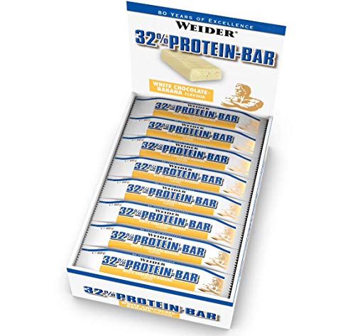 Weider 32% Protein Bar, Chocolate y Plátano - 24 Barras Weider 32% Protein Bar, Chocolate y Plátano - 24 Barras