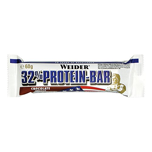 Weider Barrita de Proteína 32%. Sabor Chocolate. Libre de grasas trans (24 x 60 g)