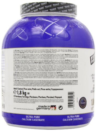 Weider Day & Night Casein Chocolate 1,8 kg. Fórmula protéica a base de puro caseinato cálcico. Efecto saciante