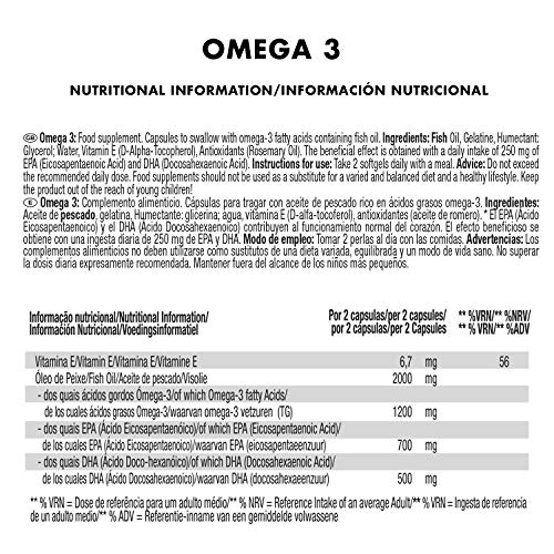 Weider Omega 3. 90 capsulas. EPA y DHA. Enriquecido con Vitamina E Weider Omega 3. 90 capsulas. EPA y DHA. Enriquecido con Vitamina E