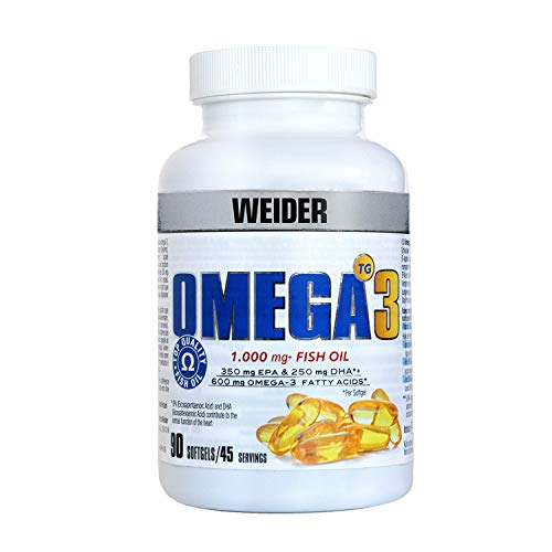 Weider Omega 3. 90 capsulas. EPA y DHA. Enriquecido con Vitamina E Weider Omega 3. 90 capsulas. EPA y DHA. Enriquecido con Vitamina E