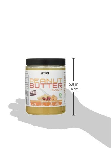 Weider Peanut Butter Duo Pack - 2 x 1000 gr. 100% cacahuete triturado, 100% natural, 100% vegano, Blanco