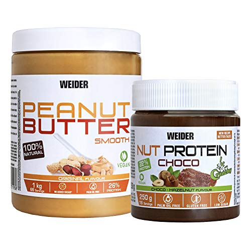 Weider Peanut Butter + Nut Protein Crunchy 100% natural. 100% vegano.