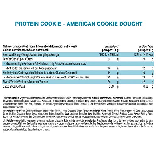 Weider Protein Cookies American Cookie Dough 12 x 90 g. Galleta de proteínas 100% vegana. Weider Protein Cookies American Cookie Dough 12 x 90 g. Galleta de proteínas 100% vegana.