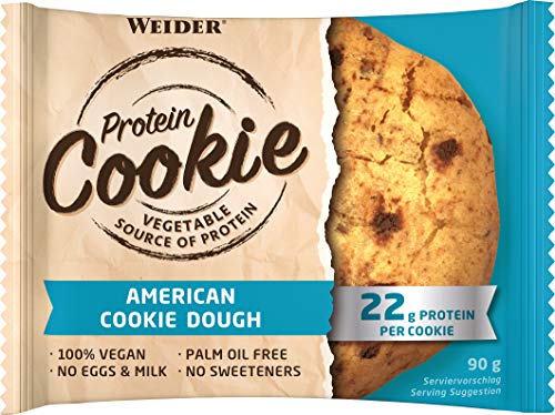 Weider Protein Cookies American Cookie Dough 12 x 90 g. Galleta de proteínas 100% vegana. Weider Protein Cookies American Cookie Dough 12 x 90 g. Galleta de proteínas 100% vegana.