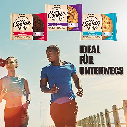 Weider Protein Cookies Double Choco Chip 12 x 90g. Galleta de proteínas 100% vegana. Weider Protein Cookies Double Choco Chip 12 x 90g. Galleta de proteínas 100% vegana.