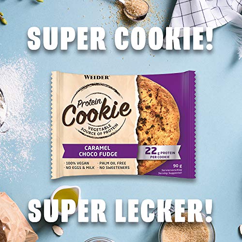 Weider Protein Cookies Double Choco Chip 12 x 90g. Galleta de proteínas 100% vegana.