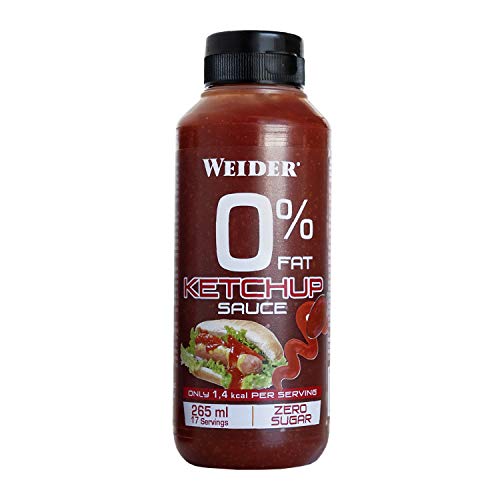 Weider Salsa Zero Ketchup. Salsa cero grasas. Cero azúcar. 265 ml