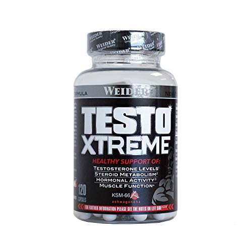 Weider Testo Xtreme. Incrementa los niveles de energía, fuerza y resistencia. Contiene Ashwagandha, Extracto de Fenogreco y Maca (120 Caps) Weider Testo Xtreme. Incrementa los niveles de energía, fuerza y resistencia. Contiene Ashwagandha, Extracto de Fenogreco y Maca (120 Caps)