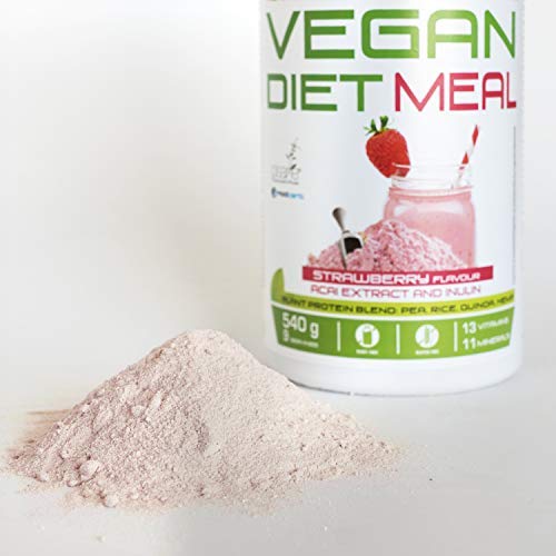 Weider Vegan Diet Meal Fresa 540 Gr. Sutituto de comida 100% vegano.Sin gluten. Ideal para dieta