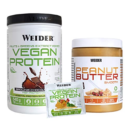 Weider Vegan Protein 540G Choco + Peanut Butter 1 Kilo + 1 Muestra Magno Matcha 1600 ml