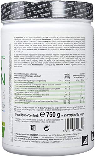 Weider Vegan Protein, Sabor Frutos Rojos, Proteína 100% vegetal de guisantes (PISANE) y arroz, Sin gluten, Sin lactosa, Sin aceite de palma (750 g) Weider Vegan Protein, Sabor Frutos Rojos, Proteína 100% vegetal de guisantes (PISANE) y arroz, Sin gluten, Sin lactosa, Sin aceite de palma (750 g)