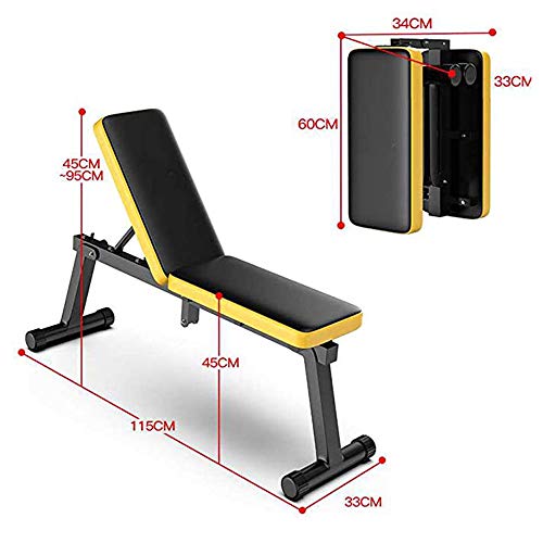 WeiJX Ajustable Banco de Ejercicio con Pesas, Robusto Marco de Acero - La Carga 200 kg, 3 Regulables en Altura portátil Plegable, Excepto Espacio para Body Fitness Workout