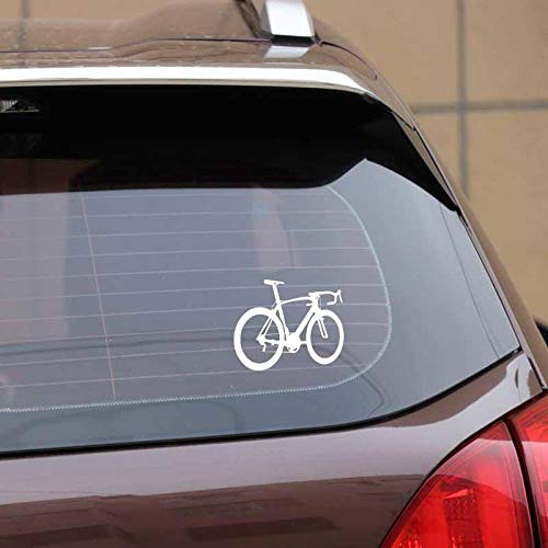 WEILONG 15 CM * 12,4 CM Hermosa Silueta Bicicleta Deslumbrante Vinilo calcomanía decoración Fresca Pegatina de Coche Negro/Plateado C27-0883-Plata