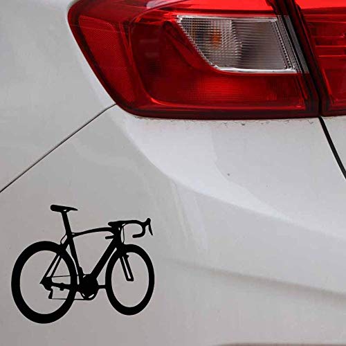 WEILONG 15 CM * 12,4 CM Hermosa Silueta Bicicleta Deslumbrante Vinilo calcomanía decoración Fresca Pegatina de Coche Negro/Plateado C27-0883-Plata