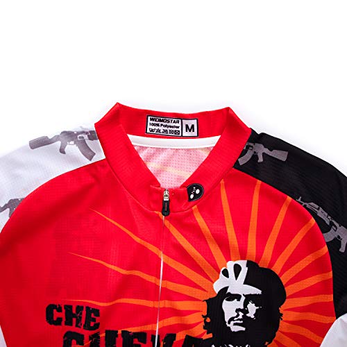 Weimostar Camisetas de Ciclismo para Hombre Camisetas de Ciclismo Manga Corta Cremallera Completa Ropa de Bicicleta Rusia Rojo XL