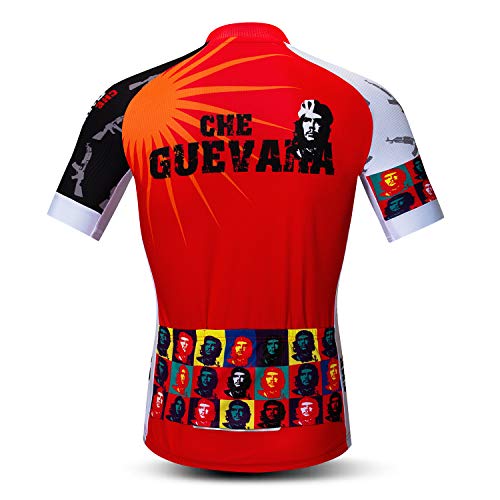 Weimostar Camisetas de Ciclismo para Hombre Camisetas de Ciclismo Manga Corta Cremallera Completa Ropa de Bicicleta Rusia Rojo XL