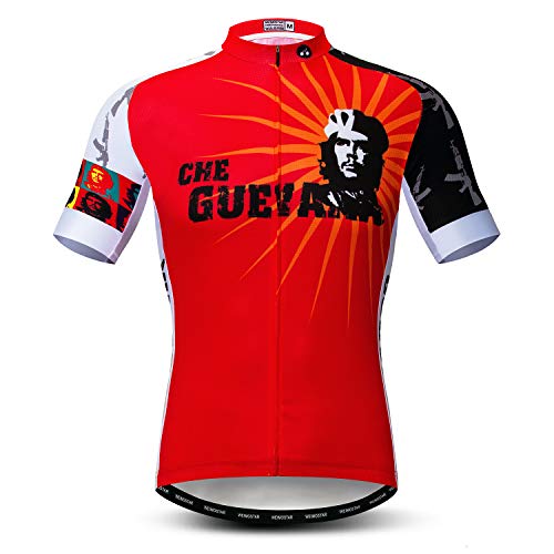 Weimostar Camisetas de Ciclismo para Hombre Camisetas de Ciclismo Manga Corta Cremallera Completa Ropa de Bicicleta Rusia Rojo XL