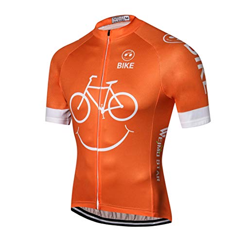 Weimostar - Maillot de ciclismo para hombre de manga corta para bicicleta de montaña o carretera, camiseta de ciclismo para hombre, transpirable, color naranja, talla XXL Weimostar - Maillot de ciclismo para hombre de manga corta para bicicleta de montaña o carretera, camiseta de ciclismo para hombre, transpirable, color naranja, talla XXL