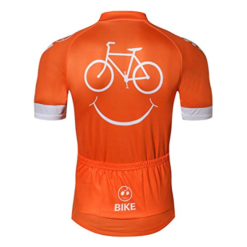 Weimostar - Maillot de ciclismo para hombre de manga corta para bicicleta de montaña o carretera, camiseta de ciclismo para hombre, transpirable, color naranja, talla XXL