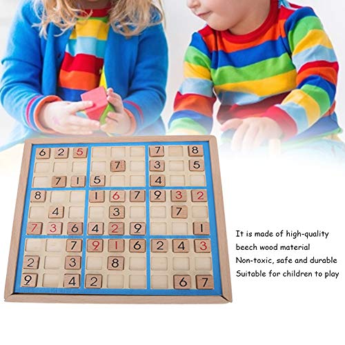 Weiyiroty Madera Tablero Sudoku Entrenamiento LóGica Tablero, Razonamiento Ajedrez Pensamiento NuméRico Juego Acertijo MatemáTico Juguetes con Cajones para Principiantes Maestros Regalo para NiñOs