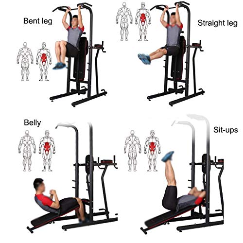 WEIZI Dip Stands Estación de inmersión de dominadas para Interiores Estación de Barra de dominadas Ajustable para Gimnasio Equipo de Fitness multifunción para el hogar con Tablero supino (Color WEIZI Dip Stands Estación de inmersión de dominadas para Interiores Estación de Barra de dominadas Ajustable para Gimnasio Equipo de Fitness multifunción para el hogar con Tablero supino (Color
