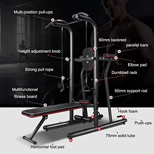 WEIZI Dip Stands Estación de inmersión de dominadas para Interiores Estación de Barra de dominadas Ajustable para Gimnasio Equipo de Fitness multifunción para el hogar con Tablero supino (Color WEIZI Dip Stands Estación de inmersión de dominadas para Interiores Estación de Barra de dominadas Ajustable para Gimnasio Equipo de Fitness multifunción para el hogar con Tablero supino (Color