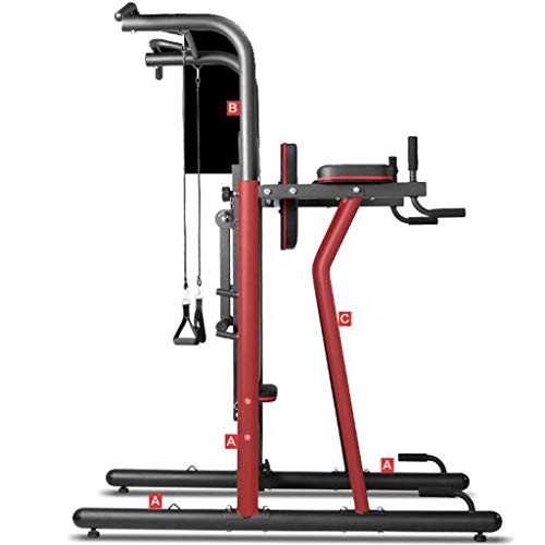 WEIZI Dip Stands Estación de inmersión de dominadas para Interiores Estación de Barra de dominadas Ajustable para Gimnasio Equipo de Fitness multifunción para el hogar con Tablero supino (Color