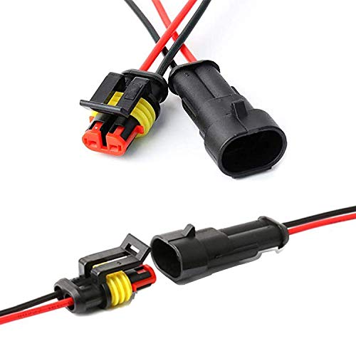 WEKON 10pcs Conector Rápido Electrónico, Conector de Cable Impermeable, Enchufe Estanco, Conector Electrónico 2 Pin PA66 Macho/Hembra 100% Ignífugo Impermeable para Faros Luz LED Coche Barco Moto WEKON 10pcs Conector Rápido Electrónico, Conector de Cable Impermeable, Enchufe Estanco, Conector Electrónico 2 Pin PA66 Macho/Hembra 100% Ignífugo Impermeable para Faros Luz LED Coche Barco Moto