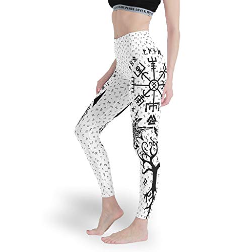 WellWellWell Vikings - Pantalones de yoga para mujer, diseño de cuervos, Yin Yang Wolf