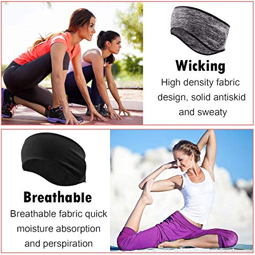 WELLXUNK® Deportes Diadema, 2 Piezas Cinta De Pelo Deportiva, Venda De Pelo EláStica, Non Slip Diadema Cómodo y Transpirable Adecuado para Yoga, Jogging, Baloncesto y Otros Deportes Al Aire Libre