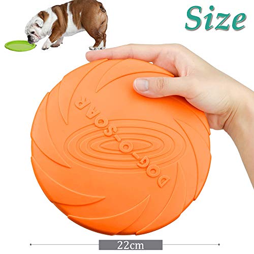 WELLXUNK Perros interactivos Frisbee, 2 Pcs Frisbee Perro, Juguete de Disco Volador para Perro, para Adiestramiento de Perros Juguetes de Tiro, Captura y Juego (L)