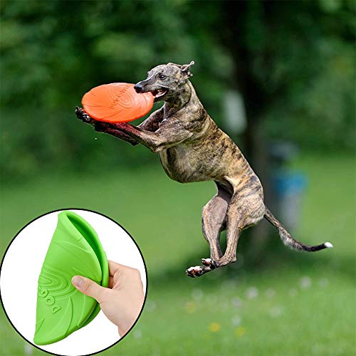 WELLXUNK Perros interactivos Frisbee, 2 Pcs Frisbee Perro, Juguete de Disco Volador para Perro, para Adiestramiento de Perros Juguetes de Tiro, Captura y Juego (L)