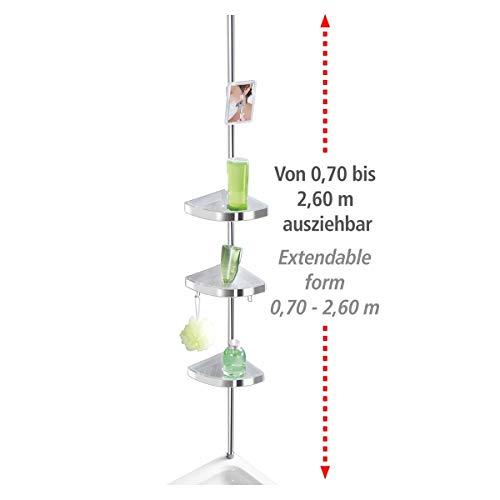Wenko 22124100 - Estantería de Ducha telescópica con Espejo Premium Brillante, Altura de hasta 260 cm Wenko 22124100 - Estantería de Ducha telescópica con Espejo Premium Brillante, Altura de hasta 260 cm