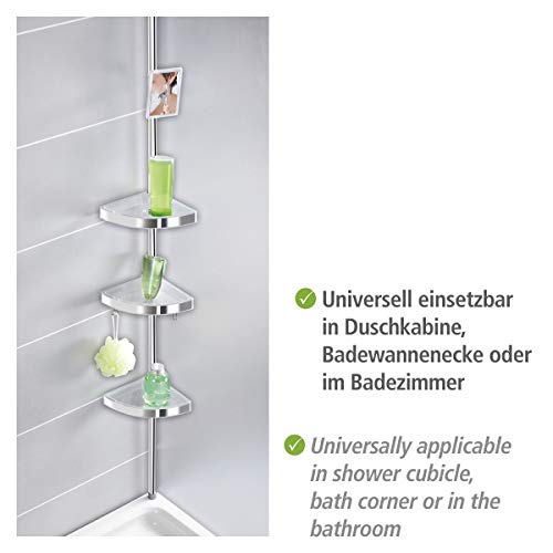 Wenko 22124100 - Estantería de Ducha telescópica con Espejo Premium Brillante, Altura de hasta 260 cm Wenko 22124100 - Estantería de Ducha telescópica con Espejo Premium Brillante, Altura de hasta 260 cm