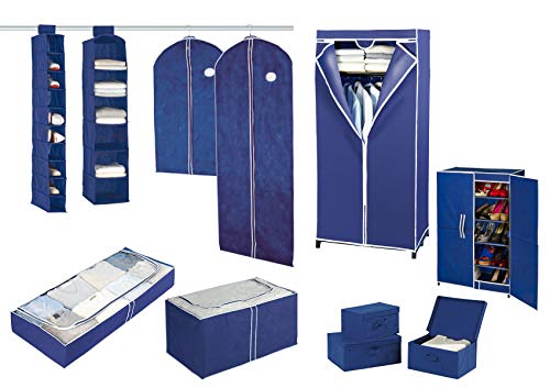 Wenko Air Organizador de Ropa Colgante 6 Compartimentos, Polipropileno, Azul, 30x30x120 cm