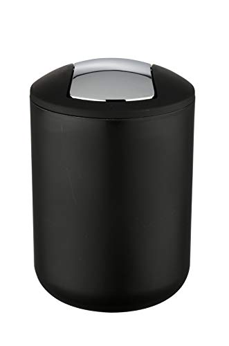 Wenko Brasil Cubo con Tapa 2 L, Elastómero Termoplástico (TPE), Negro, 14x14x21 cm