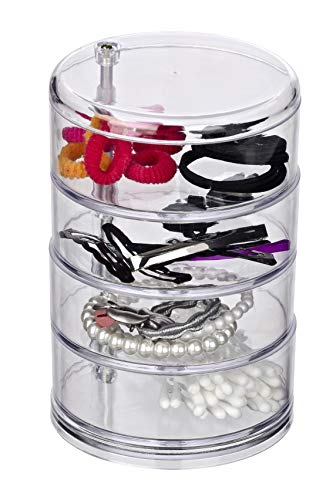 WENKO Organizador cosmética Torre transparente - 4 compartimentos, Acrílico, 11.5 x 17.5 x 11.5 cm, Transparente WENKO Organizador cosmética Torre transparente - 4 compartimentos, Acrílico, 11.5 x 17.5 x 11.5 cm, Transparente