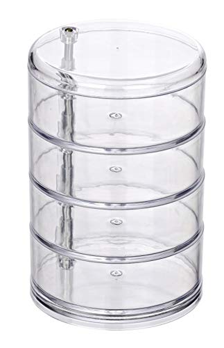 WENKO Organizador cosmética Torre transparente - 4 compartimentos, Acrílico, 11.5 x 17.5 x 11.5 cm, Transparente WENKO Organizador cosmética Torre transparente - 4 compartimentos, Acrílico, 11.5 x 17.5 x 11.5 cm, Transparente