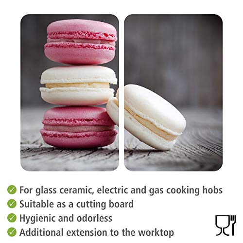 WENKO Placas cobertoras de vidrio universales Macarons, 2er Set, Kochplattenabdeckung und Schneidebrett für alle Herdarten, Vidrio endurecido, 30 x 52 cm, Multicolor WENKO Placas cobertoras de vidrio universales Macarons, 2er Set, Kochplattenabdeckung und Schneidebrett für alle Herdarten, Vidrio endurecido, 30 x 52 cm, Multicolor